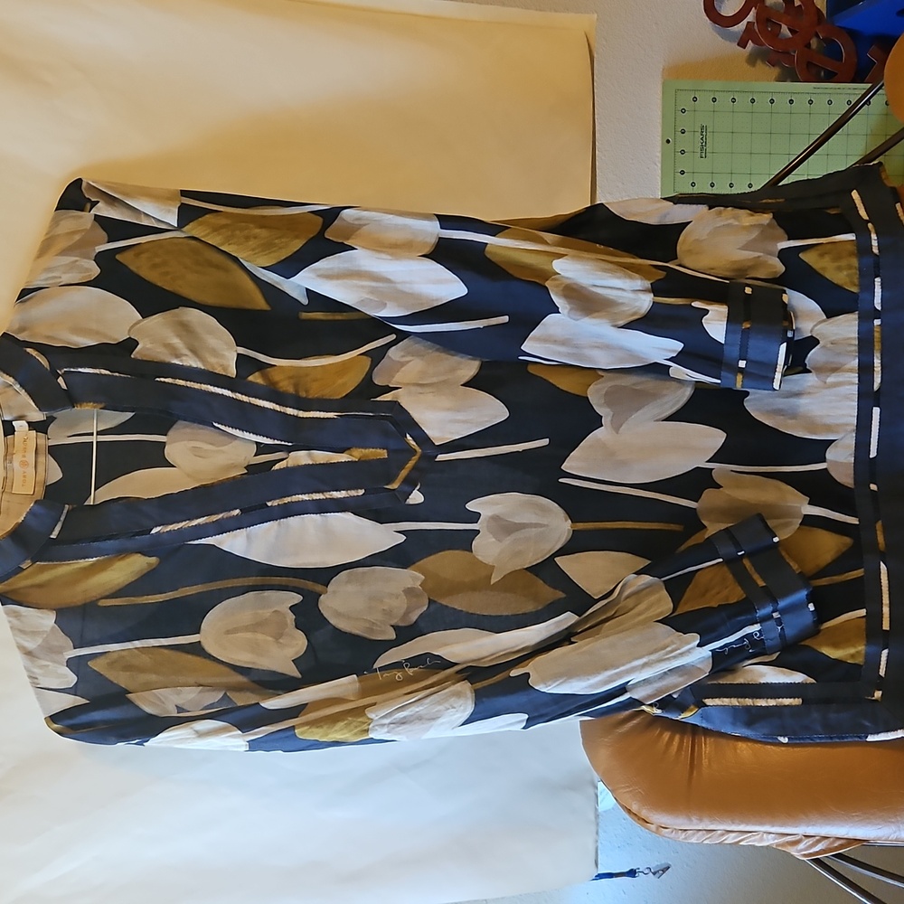 Tory Burch Black and Gold Tulip Skirt Set